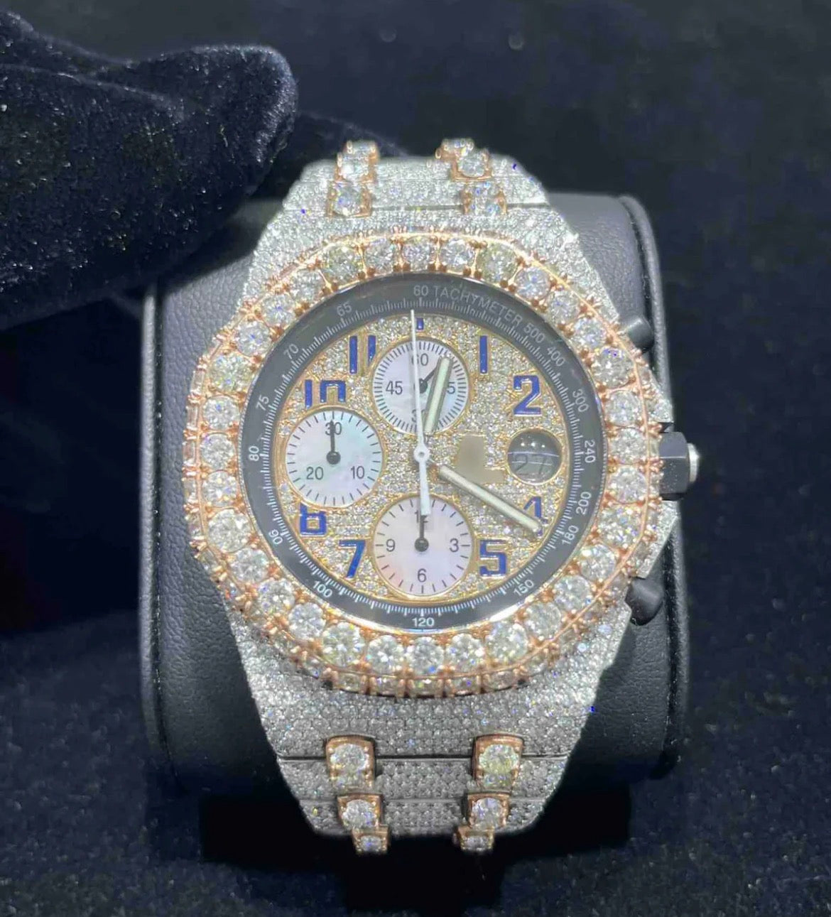 Moissianite VVS Full Ice Date Watch